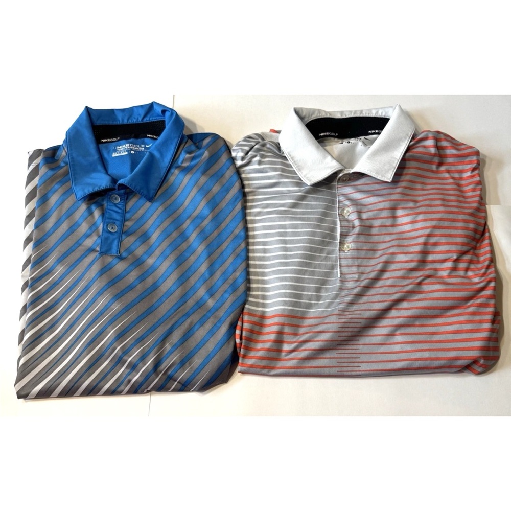 Nike Golf Tour Performance Dri-Fit Short Sleeve Polo Shirts Lot of 2 Men’s Large